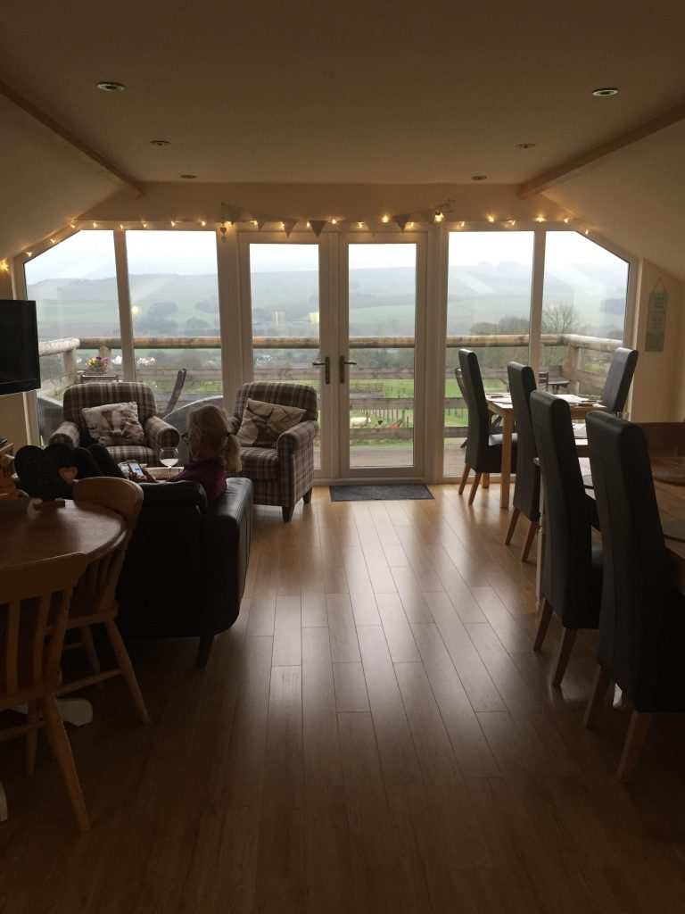Wood floors and floor-to-ceiling windows in this beautiful restaurant along Hadrian's Wall